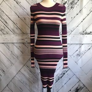 Pink & purple sparkly striped sweater dress